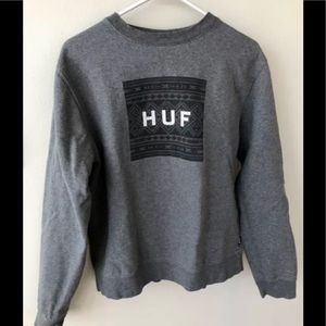 HUF Gray Box Logo Crewneck Sweatshirt S